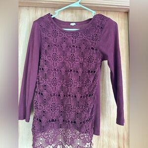 Jcrew Small Maroon red lace shirt